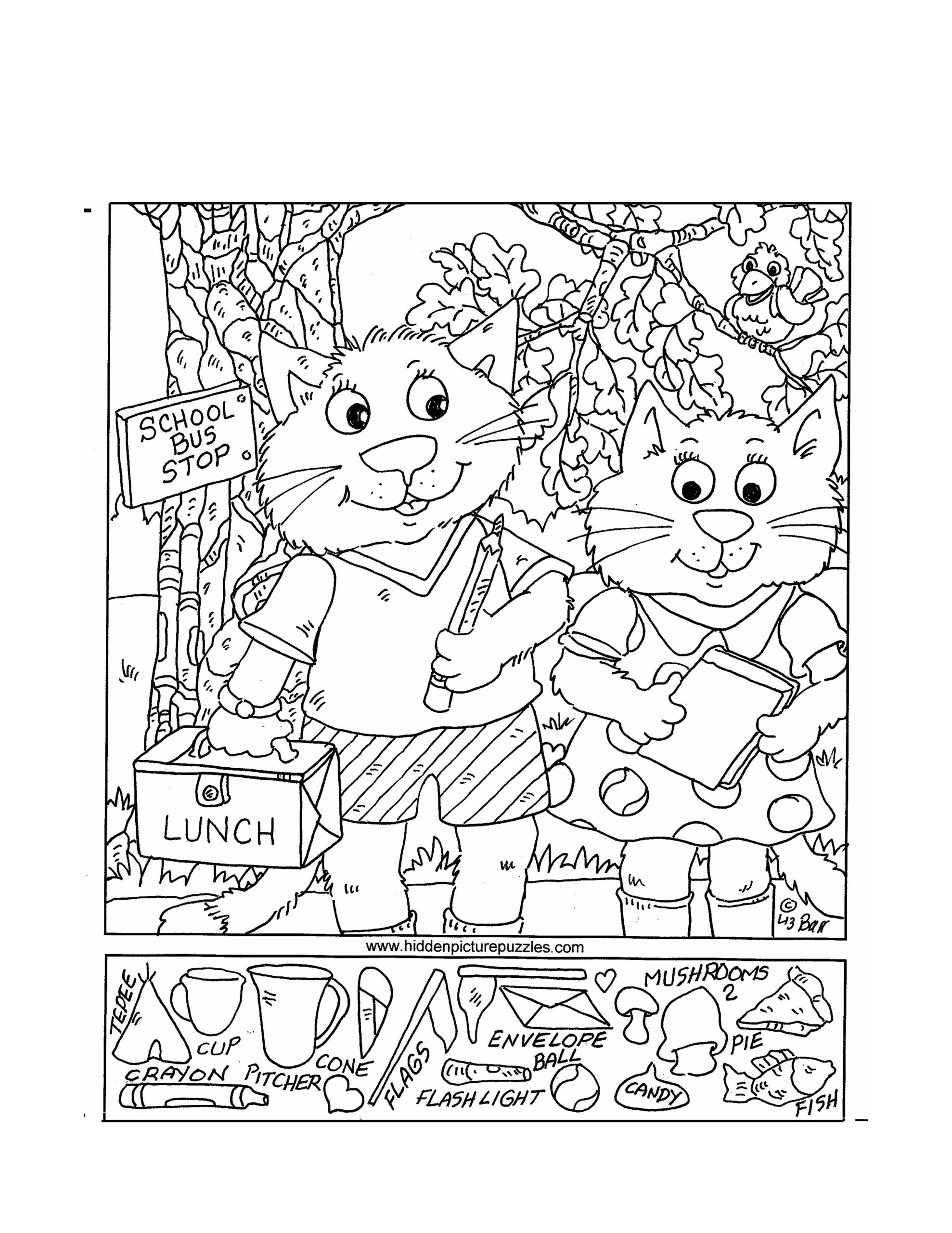 BACK TO SCHOOL HIDDEN PICTURE PUZZLE